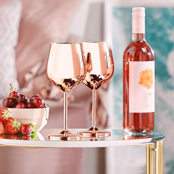 Rose Gold Wine Glasses - Image 4