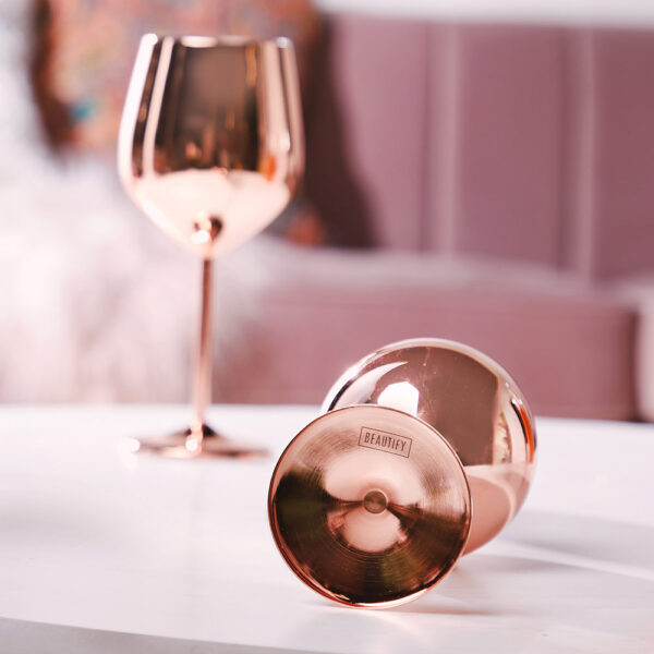 Rose Gold Wine Glasses - Image 3