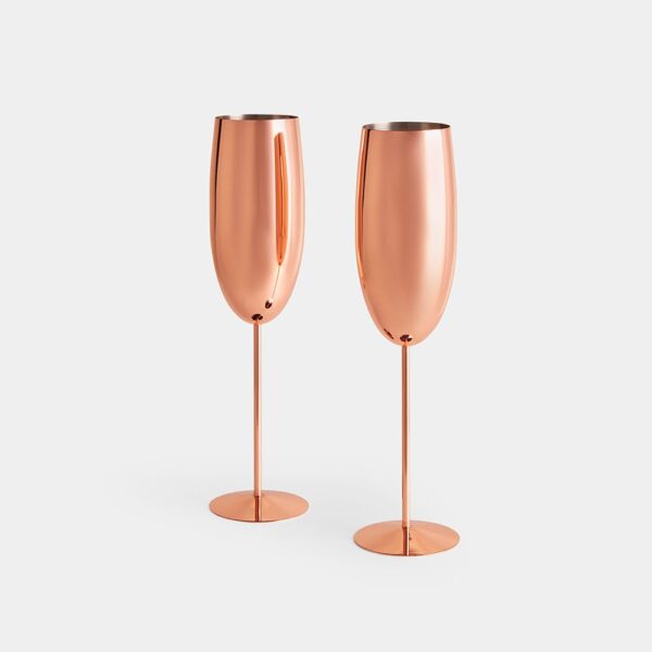 Rose Gold Champagne Flutes