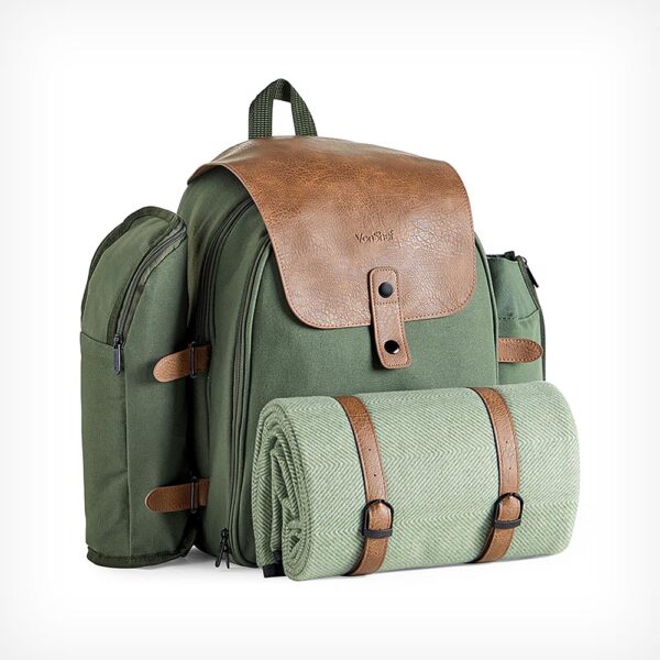 Dark Green Picnic Backpack - 4 Person - Image 2