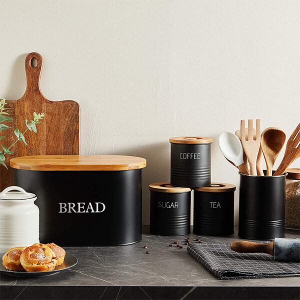 Matte Black Bread Bin - Image 5