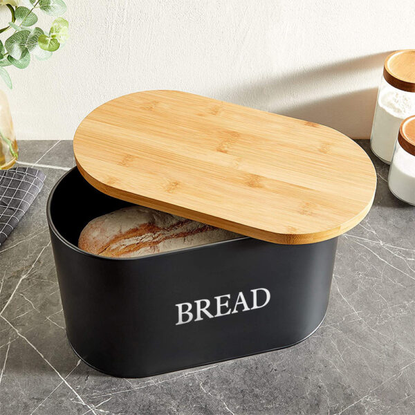 Matte Black Bread Bin - Image 2