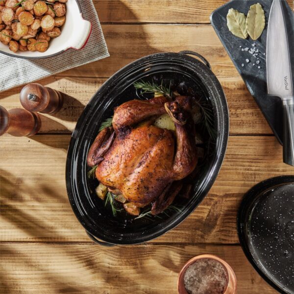 Enamel Self-Basting Roasting Tin With Lid - Image 3