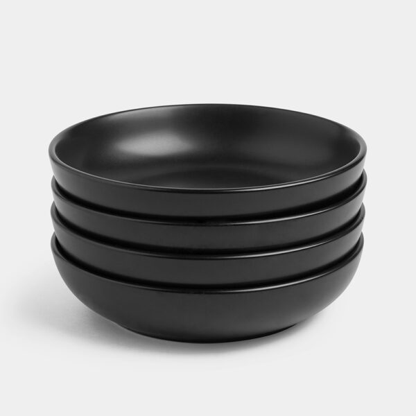 4pc Matte Black Pasta Bowl Set