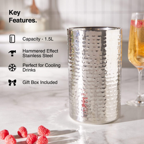 Hammered Stainless Steel Wine Cooler - Image 2