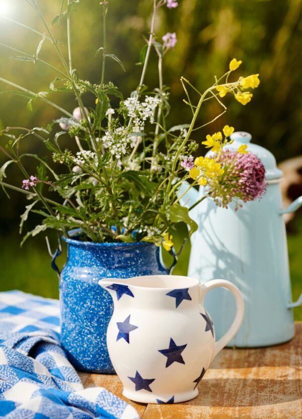 Blue Star 1/2 Pint Jug - Unique Handmade & Handpainted English Earthenware Decorative Jug  | Emma Bridgewater