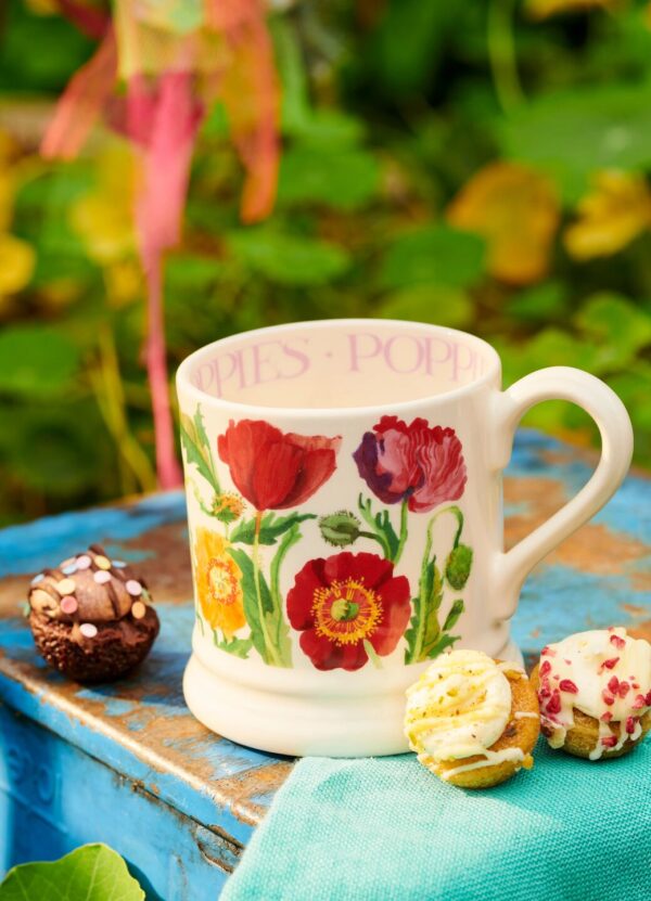 Poppy 1/2 Pint Mug - Unique Handmade & Handpainted English Earthenware Tea/Coffee Mug  | Emma Bridgewater