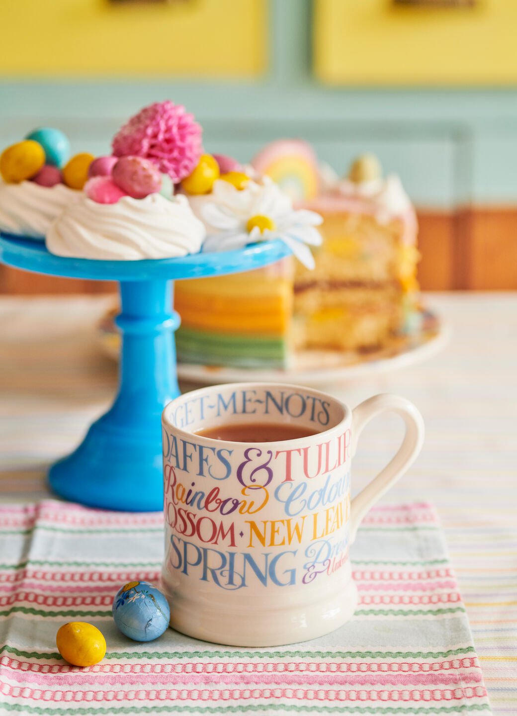 Easter Toast Daffodils & Tulips 1/2 Pint Mug - Unique Handmade & Handpainted English Earthenware Tea/Coffee Mug | Emma Bridgewater