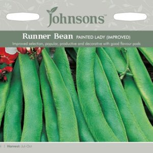 Johnsons Runner Bean Painted Lady Improved Seeds