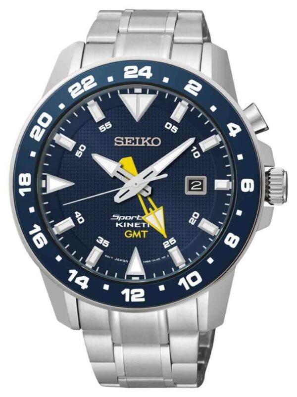 Seiko Sportura Kinetic Stainless Steel Blue Dial Men’s Watch SUN017P1