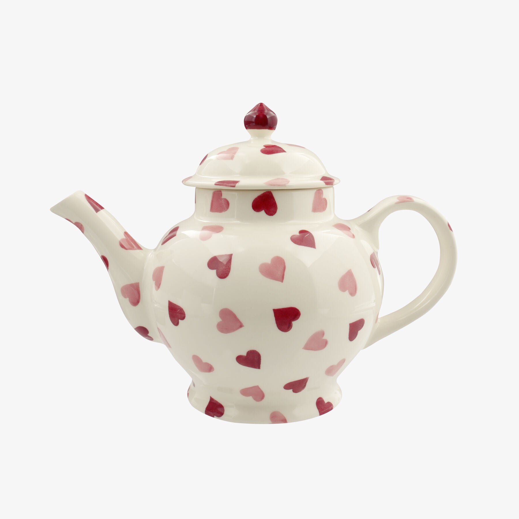 Emma Bridgewater | Seconds Pink Hearts 4 Mug Teapot - Unique Handmade & Handpainted English Earthenware Vintage Style Teapots