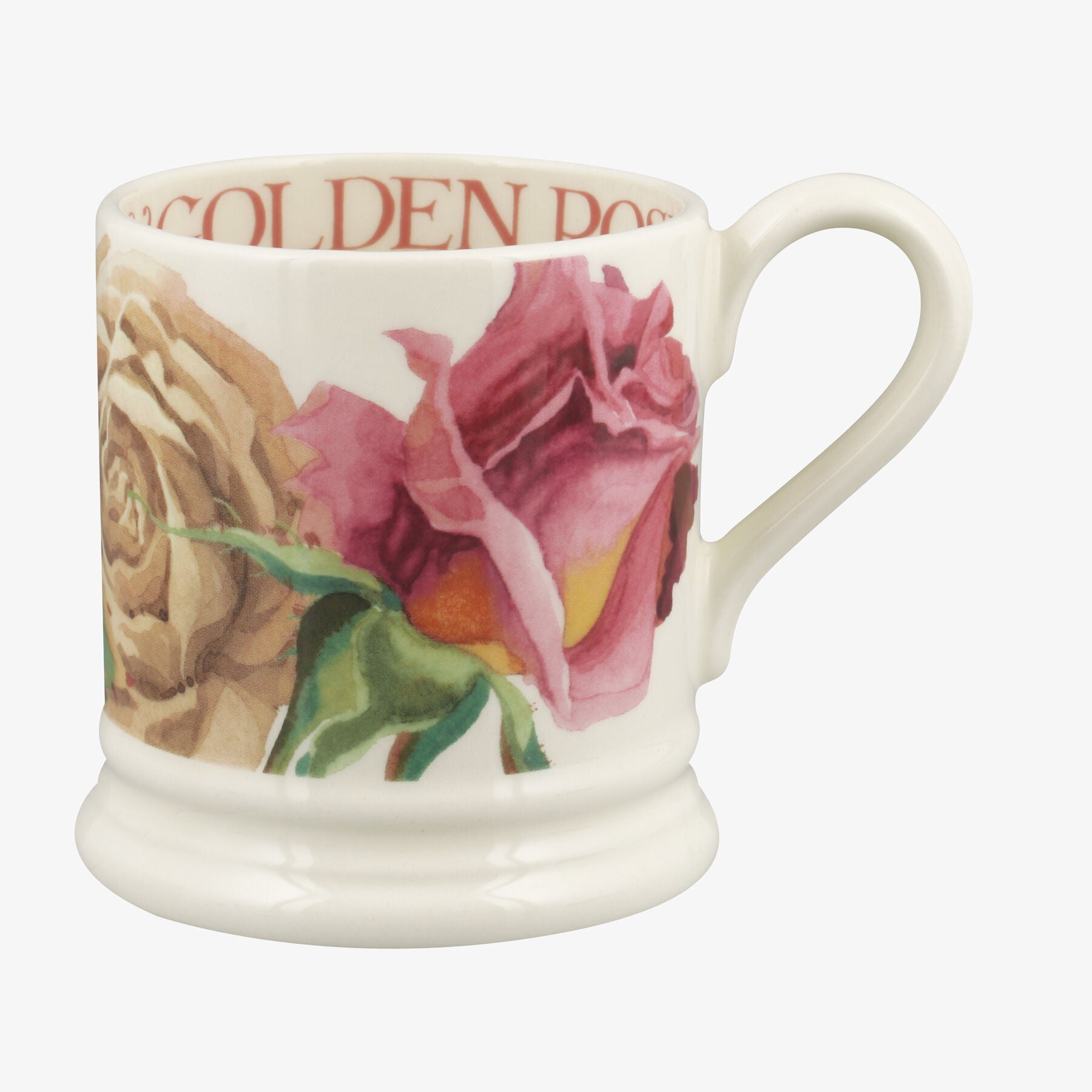 Emma Bridgewater Seconds Peachy Pink 1/2 Pint Mug - Unique Handmade & Handpainted English Earthenware Tea/Coffee Mug