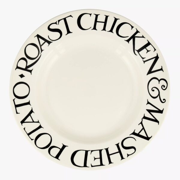 Black Toast Roast Chicken 10 1/2 Inch Plate - Unique Handmade & Handpainted English Earthenware British-Made Pottery Plates  | Emma Bridgewater - Image 2