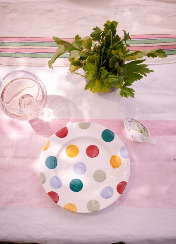 Seconds Big Polka Dots 8 1/2 Inch Plate - Unique Handmade & Handpainted English Earthenware British-Made Pottery Plates  | Emma Bridgewater