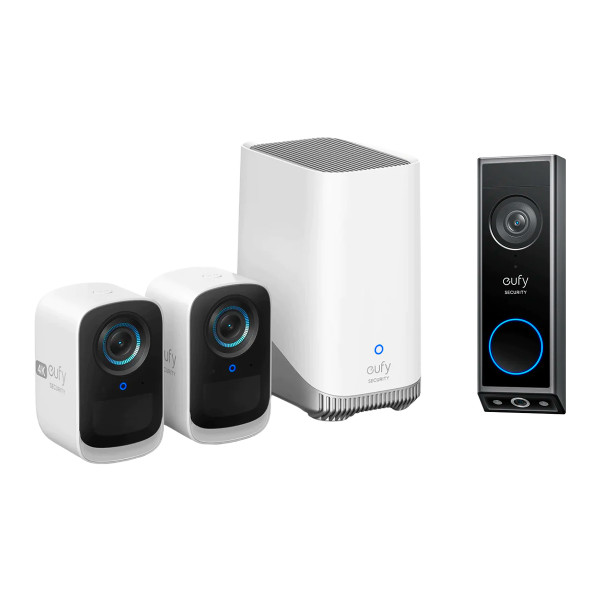 eufyCam S300 (eufyCam 3C)+Video Doorbell E340 White / black