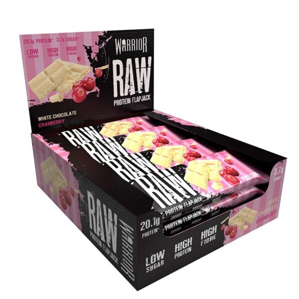 Warrior RAW Protein Flapjack - White Chocolate Cranberry 12 Bars 12 Bars