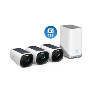 eufyCam S330 (eufyCam 3) 3-Cam Kit + 1 TB Hard Drive White