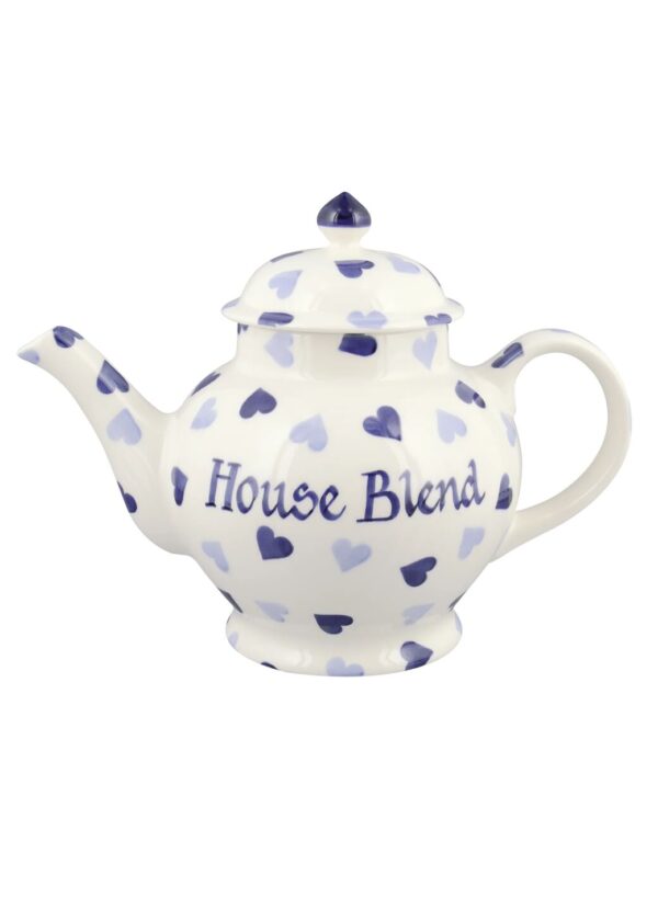 Personalised Blue Hearts 4 Mug Teapot  - Customise Your Own Pottery  | Emma Bridgewater