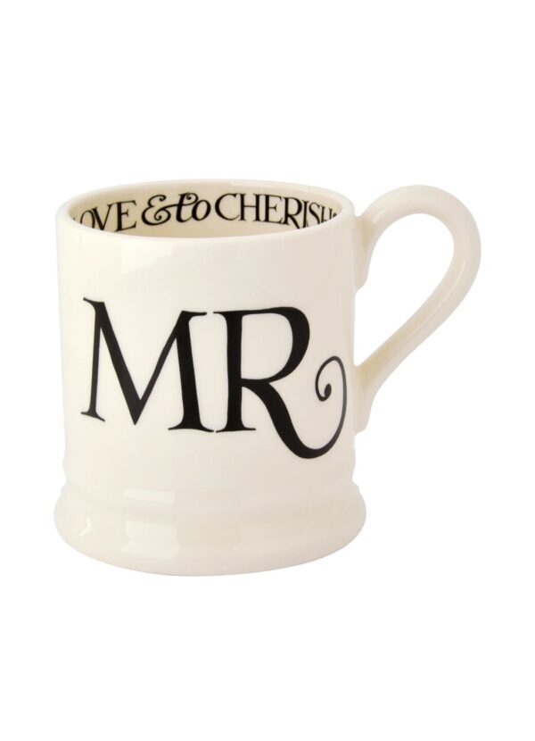 Emma Bridgewater  Seconds Black Toast Mr 1/2 Pint Mug - Unique Handmade & Handpainted English Earthenware Tea/Coffee Mug