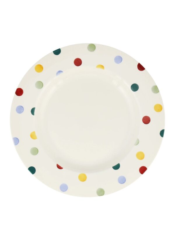 Seconds Polka Dot 10 1/2 Inch Plate - Unique Handmade & Handpainted English Earthenware British-Made Pottery Plates  | Emma Bridgewater - Image 2