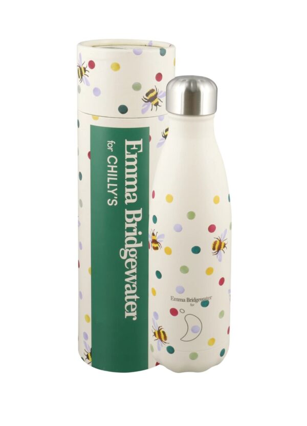 Bumblebee & Polka Dot Chillys Insulated Chilly's Bottle - Eco-Friendly Insulated Metal Drinks Flask  | Emma Bridgewater - Image 3