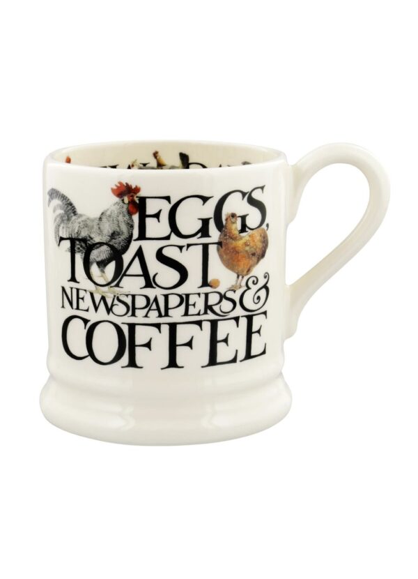 Emma Bridgewater | Seconds Rise & Shine Eggs & Toast 1/2 Pint Mug - Unique Handmade & Handpainted English Earthenware Tea/Coffee Mu - Image 2