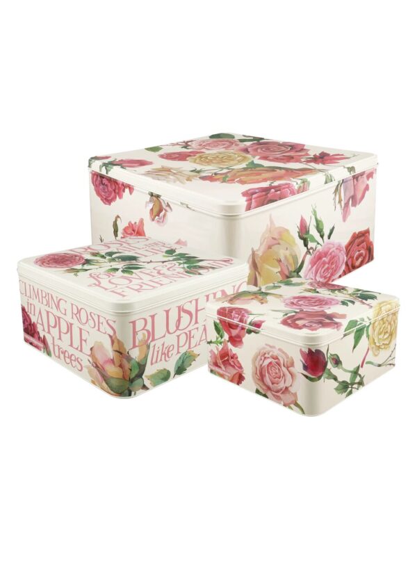Rose Garden Set Of 3 Square Cake Tins  | Emma Bridgewater