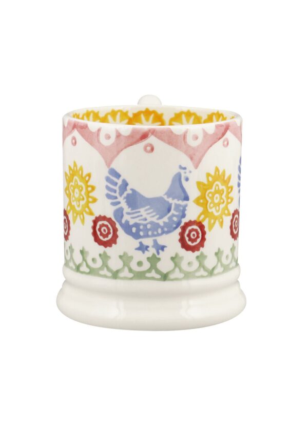 Hen & Border 1/2 Pint Mug - Unique Handmade & Handpainted English Earthenware Tea/Coffee Mug  | Emma Bridgewater - Image 5