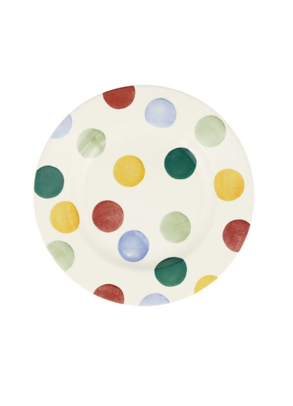 Seconds Big Polka Dots 8 1/2 Inch Plate - Unique Handmade & Handpainted English Earthenware British-Made Pottery Plates  | Emma Bridgewater - Image 2