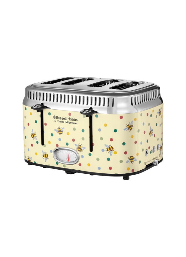 Russell Hobbs Bumblebee & Small Polka Dot Retro 4 Slice Toaster  | Emma Bridgewater - Image 2