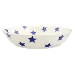 Emma Bridgewater | Blue Star Medium Pasta Bowl - Unique Handmade & Handpainted English Earthenware Decorative Plates