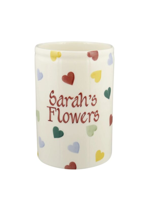 Personalised Polka Hearts Medium Vase  - Customise Your Own Pottery | Emma Bridgewater