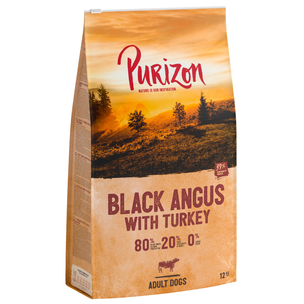 Purizon Grain-Free 80:20:0 Economy Packs 2 x 12kg - Adult Angus Beef with Turkey – Grain-free (2 x 12kg)