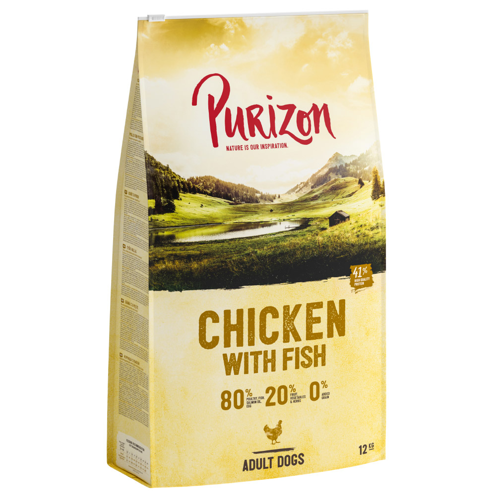 Purizon Grain-Free 80:20:0 Economy Packs 2 x 12kg - Adult Chicken with Fish – Grain-free (2 x 12kg)
