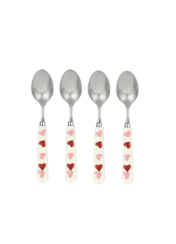 Emma Bridgewater  Pink Hearts Set Of 4 Teaspoons