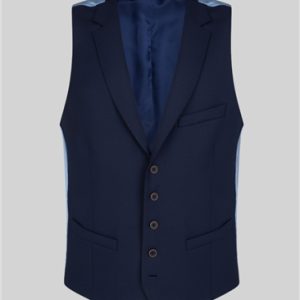 Magee 1866 Navy Micro Design 3-Piece Tailored Fit Waistcoat - 52R