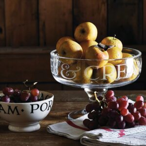 Emma Bridgewater |  Black Toast Small Glass Trifle Bowl - Unique Hand-Etched Piece