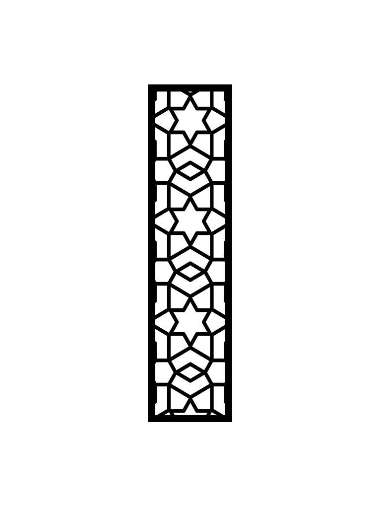 N°157 Decorative Screen 120cm x 30cm 5mm Black