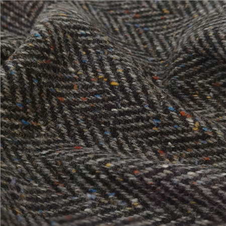 Magee 1866 Errigal - Black & Grey Herringbone Flecked Donegal Tweed - Metre