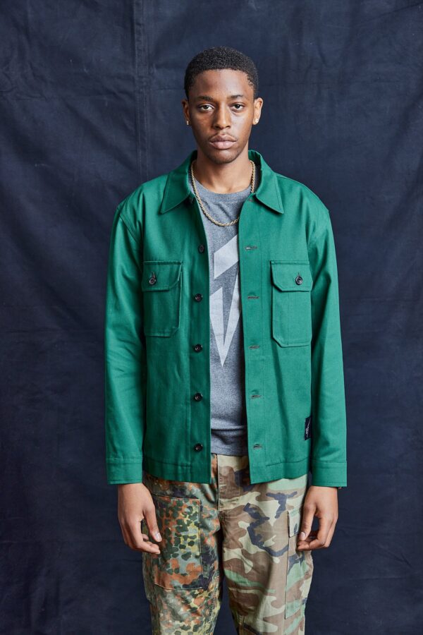 Cotton Workshirt in Forest Green | Size: S