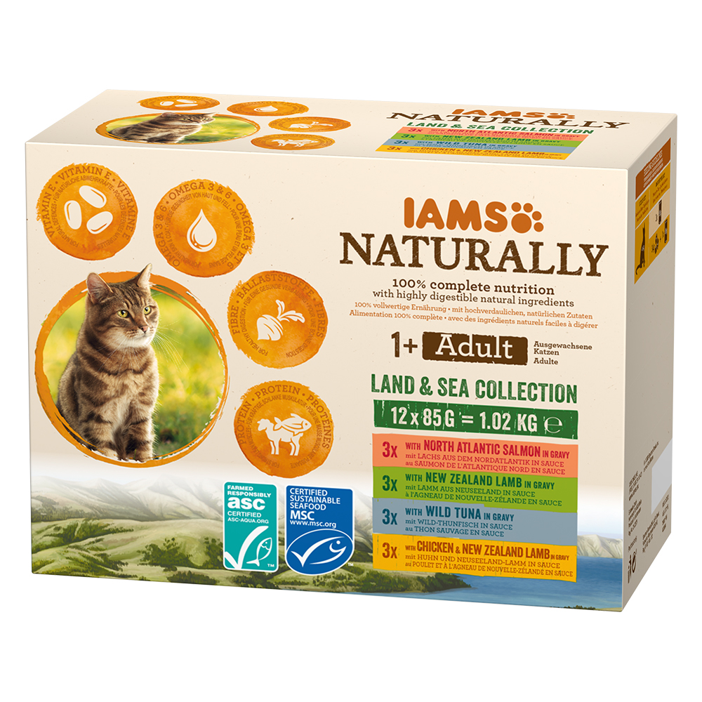 IAMS Naturally Adult - Land & Sea Collection  - 12 x 85g