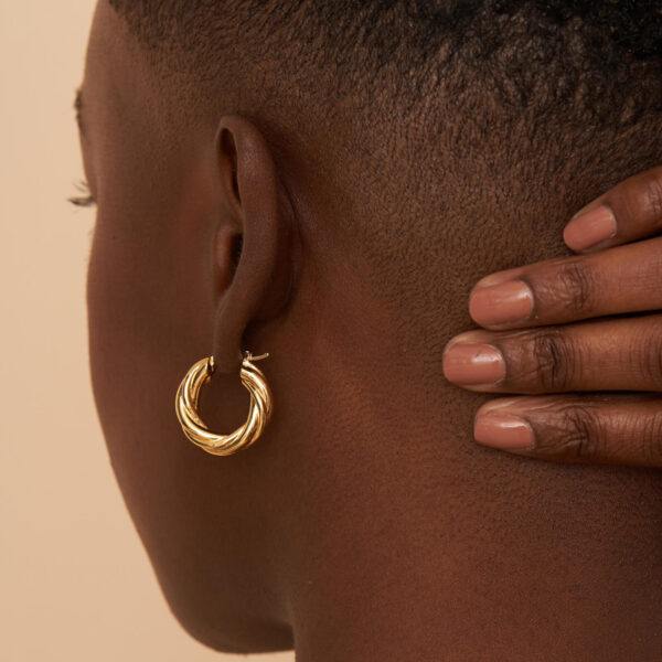 Oma The Label The Brenda 18 Karat Gold-Plated Hoop Earrings - Image 2