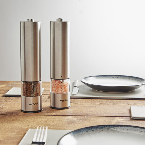 Electric Stainless Steel Salt  Pepper Mills - Image 2