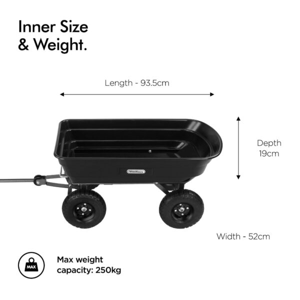 75L Garden Dump Trolley Cart - Image 4