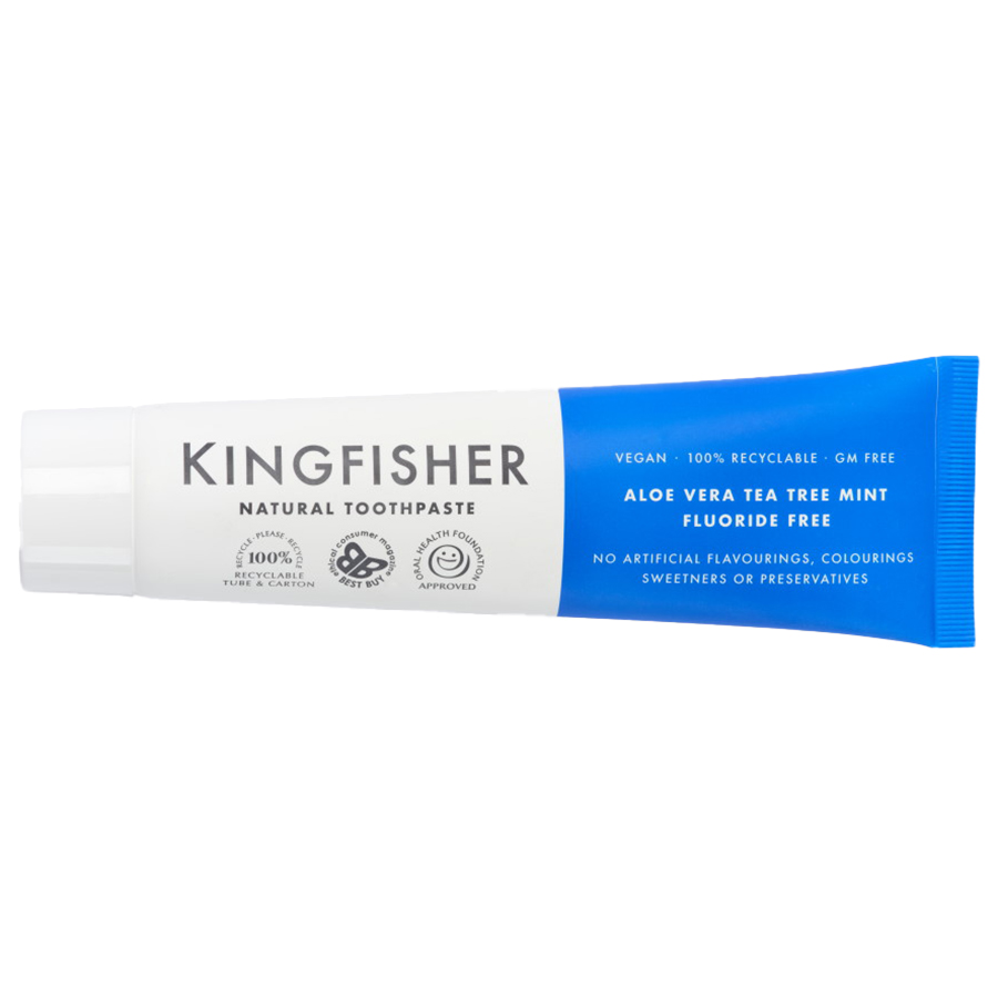 Kingfisher Fluoride Free Toothpaste - Aloe Vera Tea Tree & Mint - 100ml
