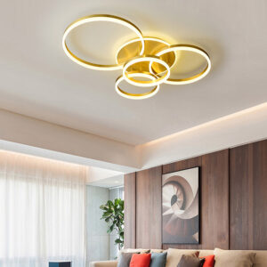 Modern Round LED Chandelier Ceiling Light 5 Circle Dimmable