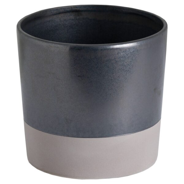 Large Metallic Grey Ceramic Planter