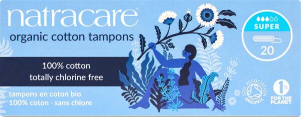 Natracare Organic Cotton Tampons - Super - Pack of 20