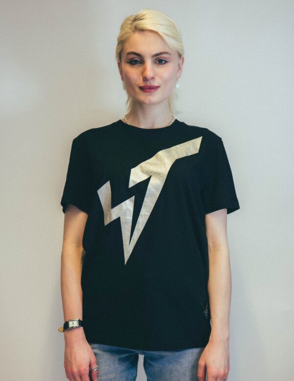 Silver ST Logo T-Shirt in Black | Size: S