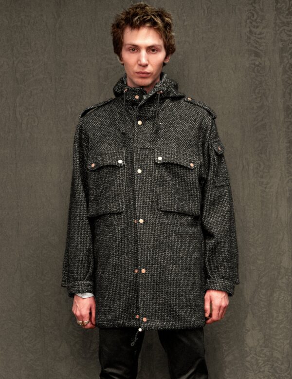 IMMORTAL Peter Parka - Tweed Charcoal and Black | Size: S